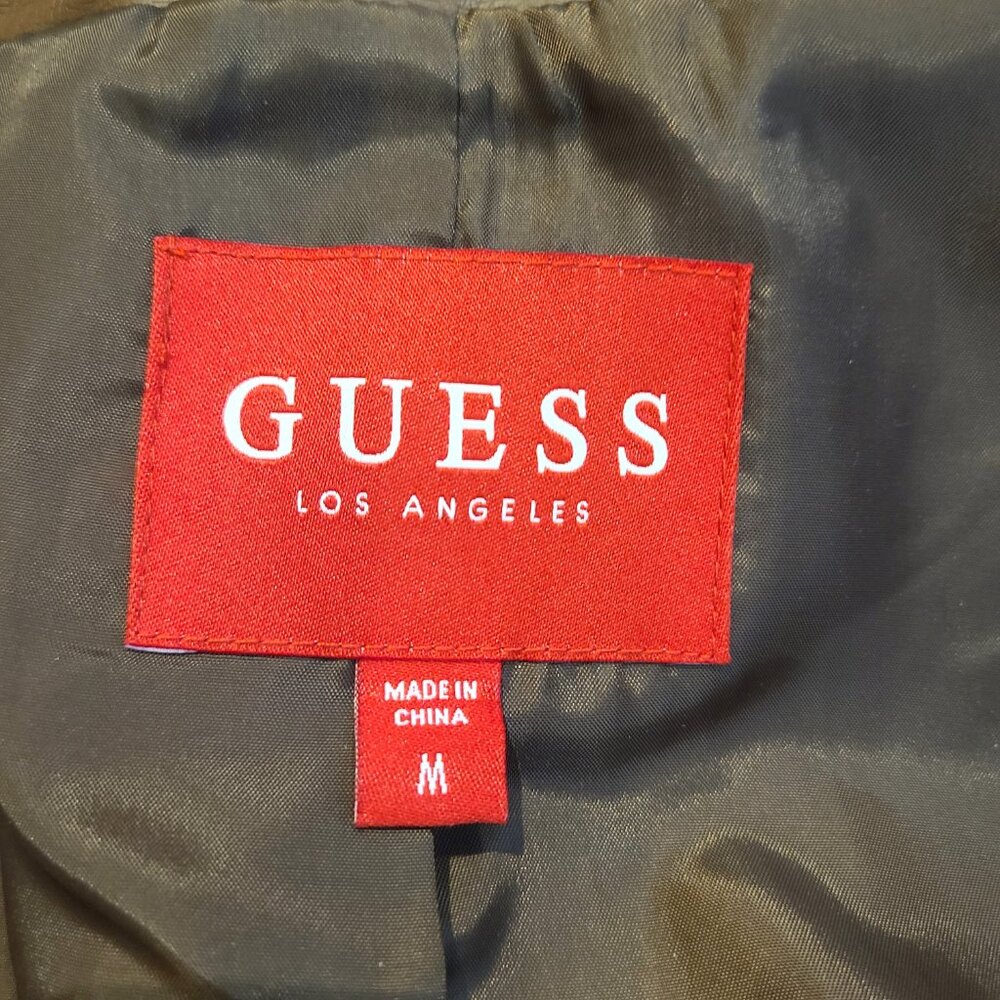 GUESS Los Angeles Brown Belted Faux-Leather Moto Jacket – Size M - Picture 7 of 9